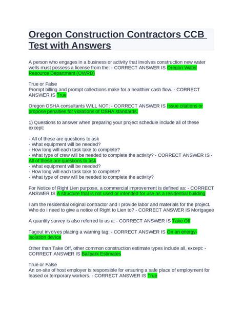 is the oregon ccb test hard|free oregon ccb practice test.